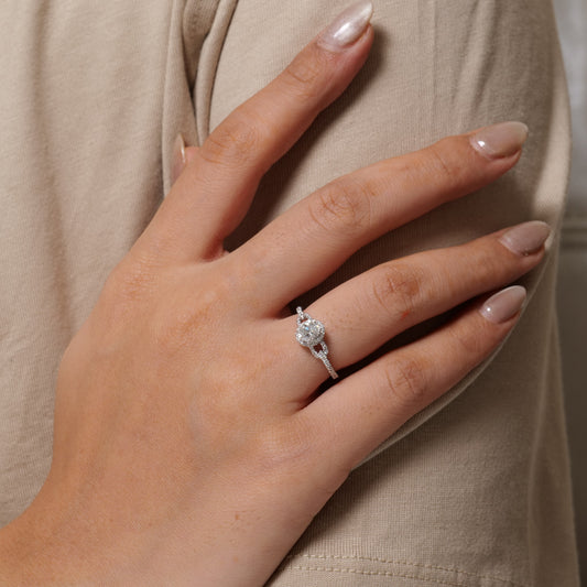 Oval Halo Solitaire Diamond Ring