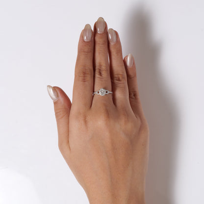 Oval Halo Solitaire Diamond Ring