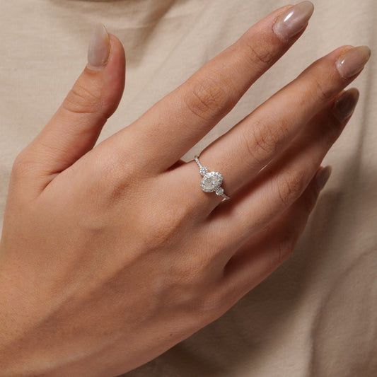 Oval Halo Diamond Ring