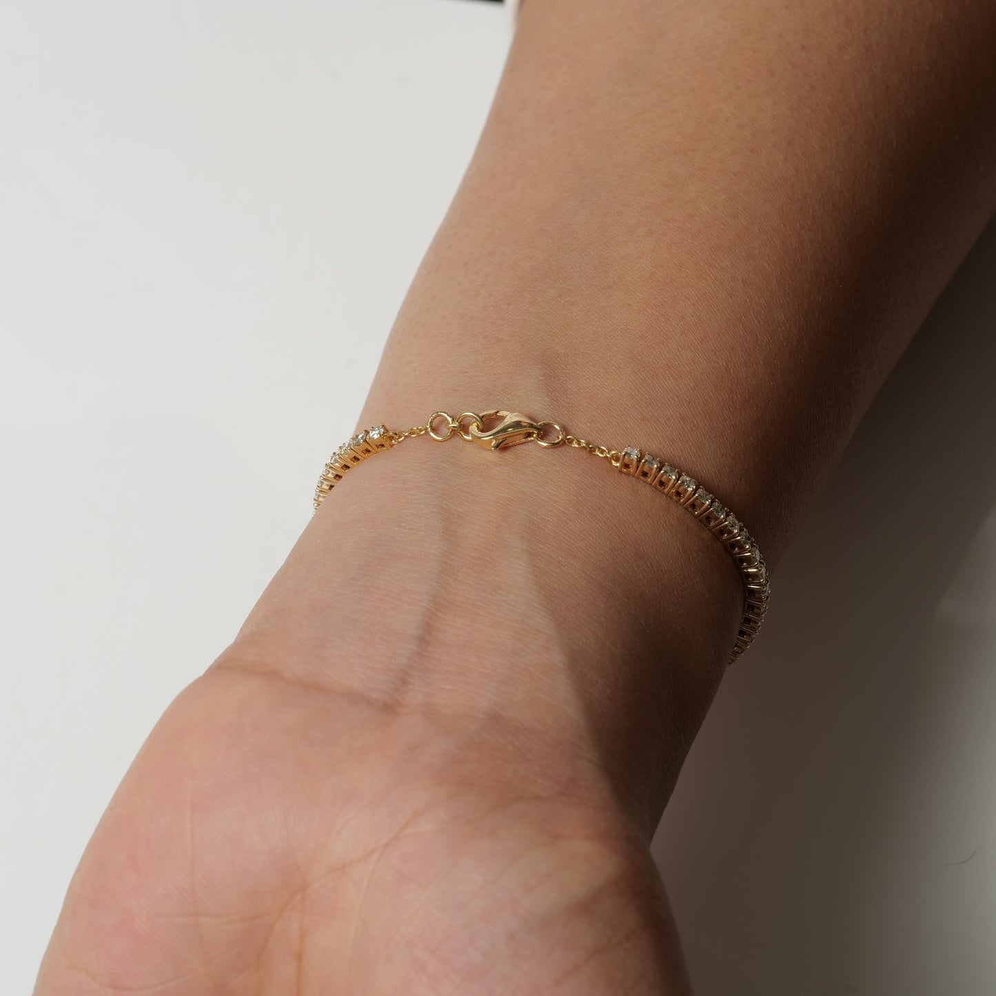 Emerald Diamond Tennis Chain Bracelet