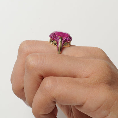 Natural Oval Ruby Gemstone Ring