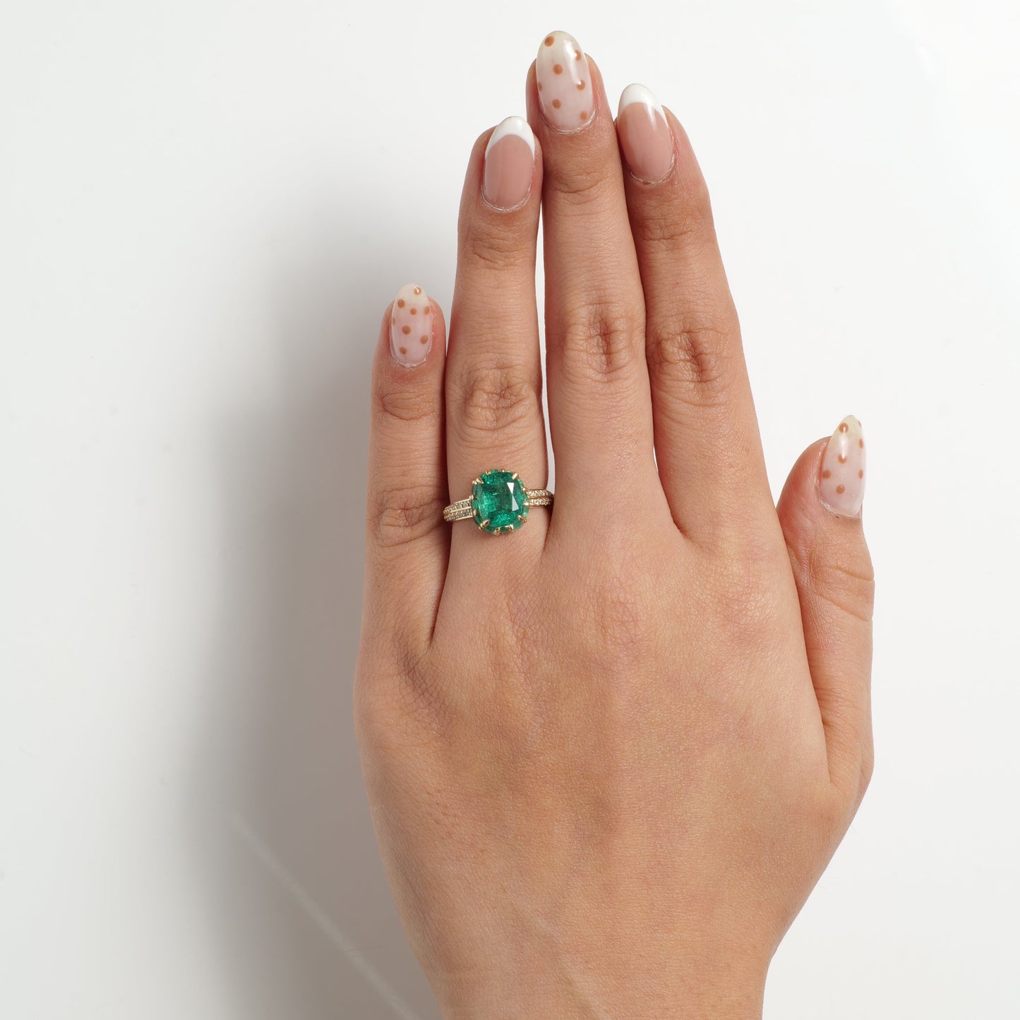 Emerald Cushion Cut Ring
