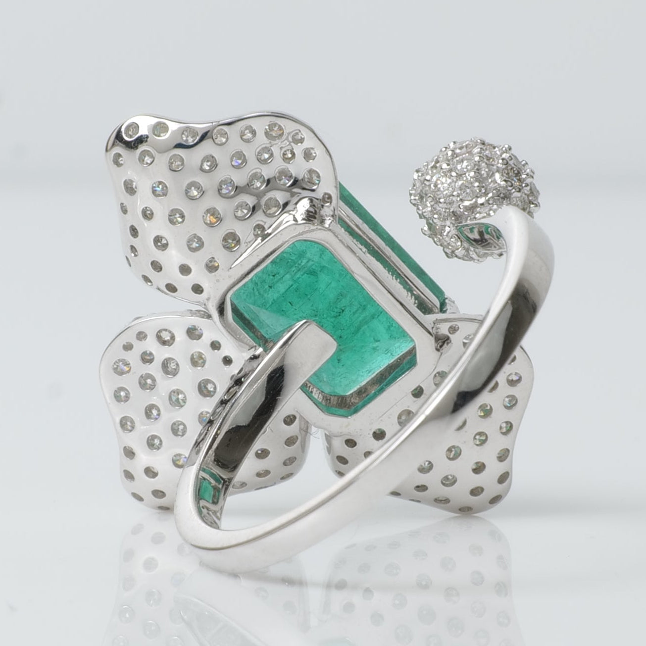 Floral Cluster Emerald Ring