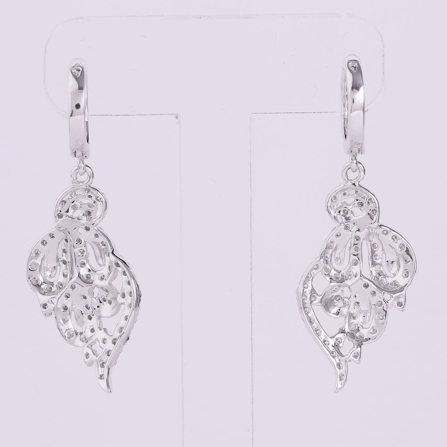 Floral Diamond Drop Earrings