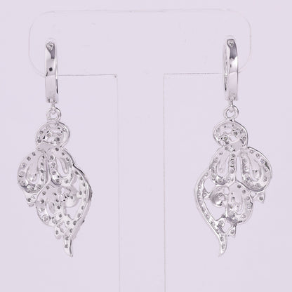 Floral Diamond Drop Earrings