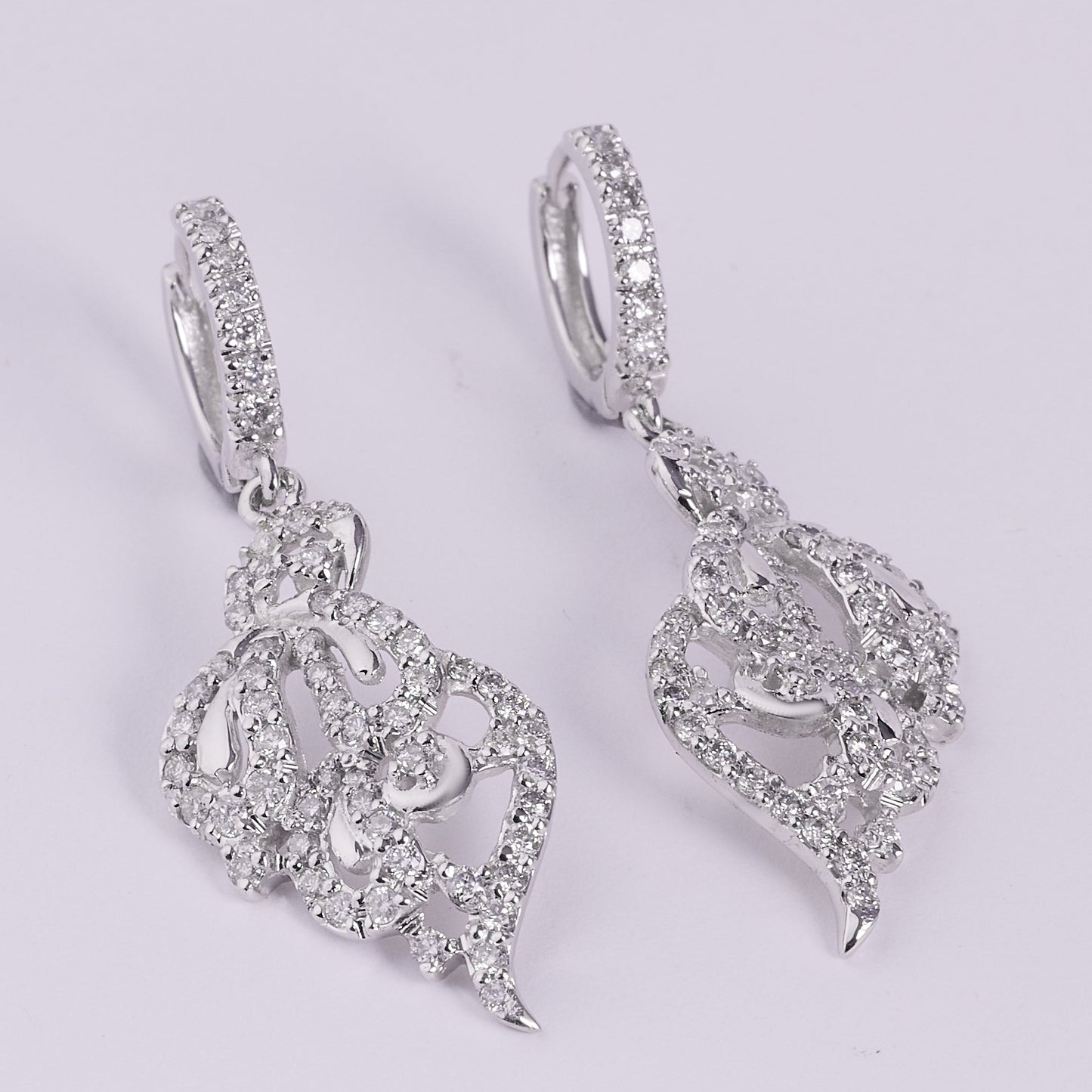Floral Diamond Drop Earrings