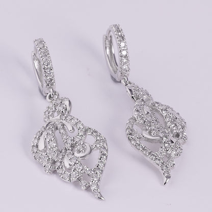 Floral Diamond Drop Earrings