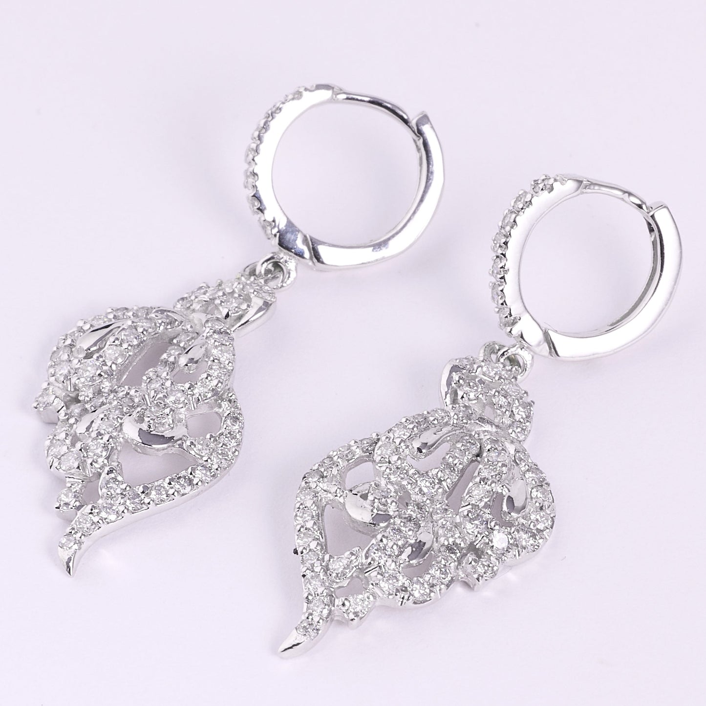 Floral Diamond Drop Earrings