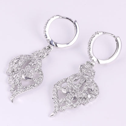 Floral Diamond Drop Earrings