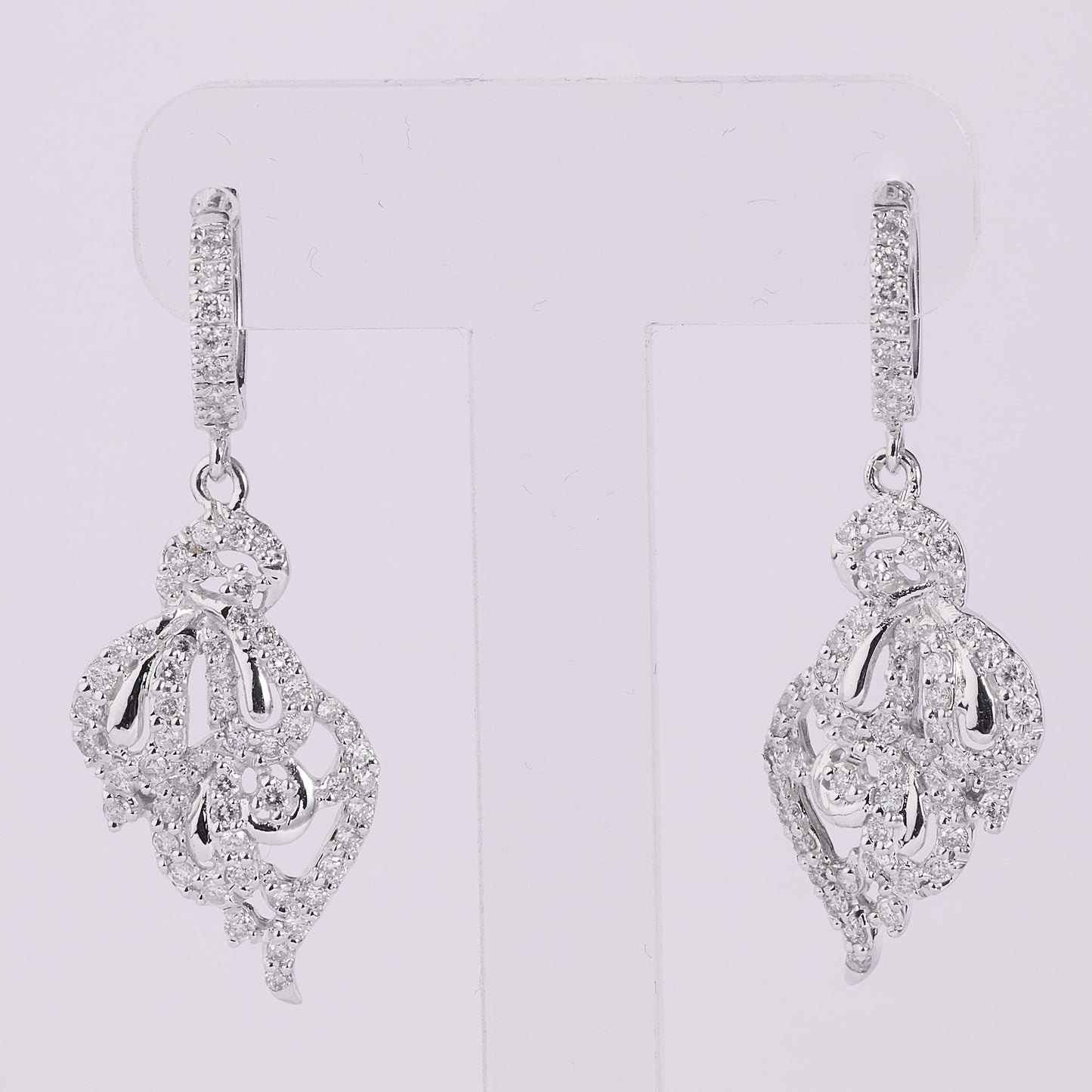 Floral Diamond Drop Earrings