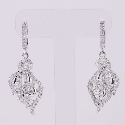 Floral Diamond Drop Earrings