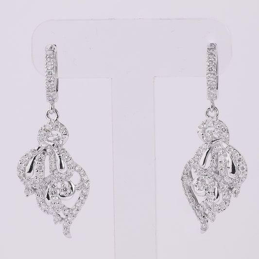 Floral Diamond Drop Earrings
