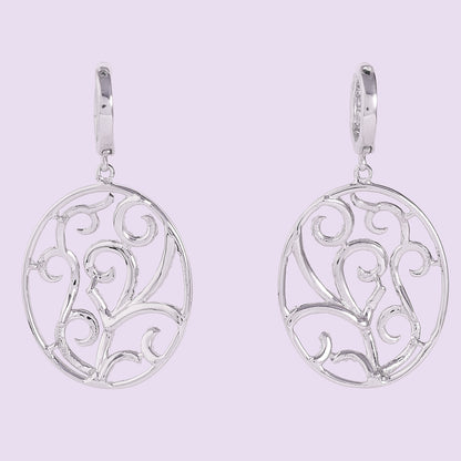 Filigree Natural Diamond Hoop Earrings