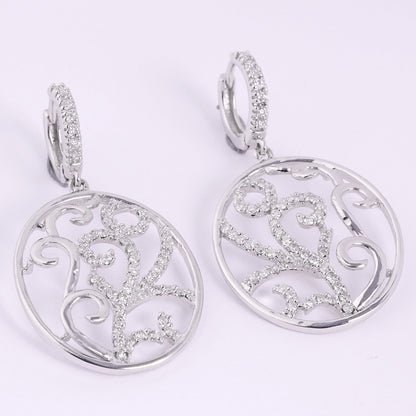 Filigree Natural Diamond Hoop Earrings