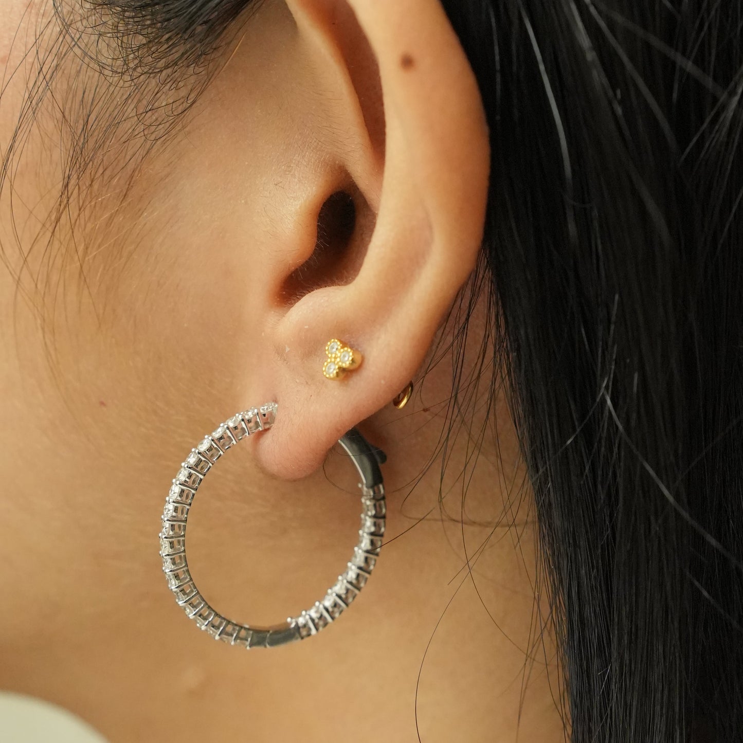 Inside Out Diamond Hoop Earrings