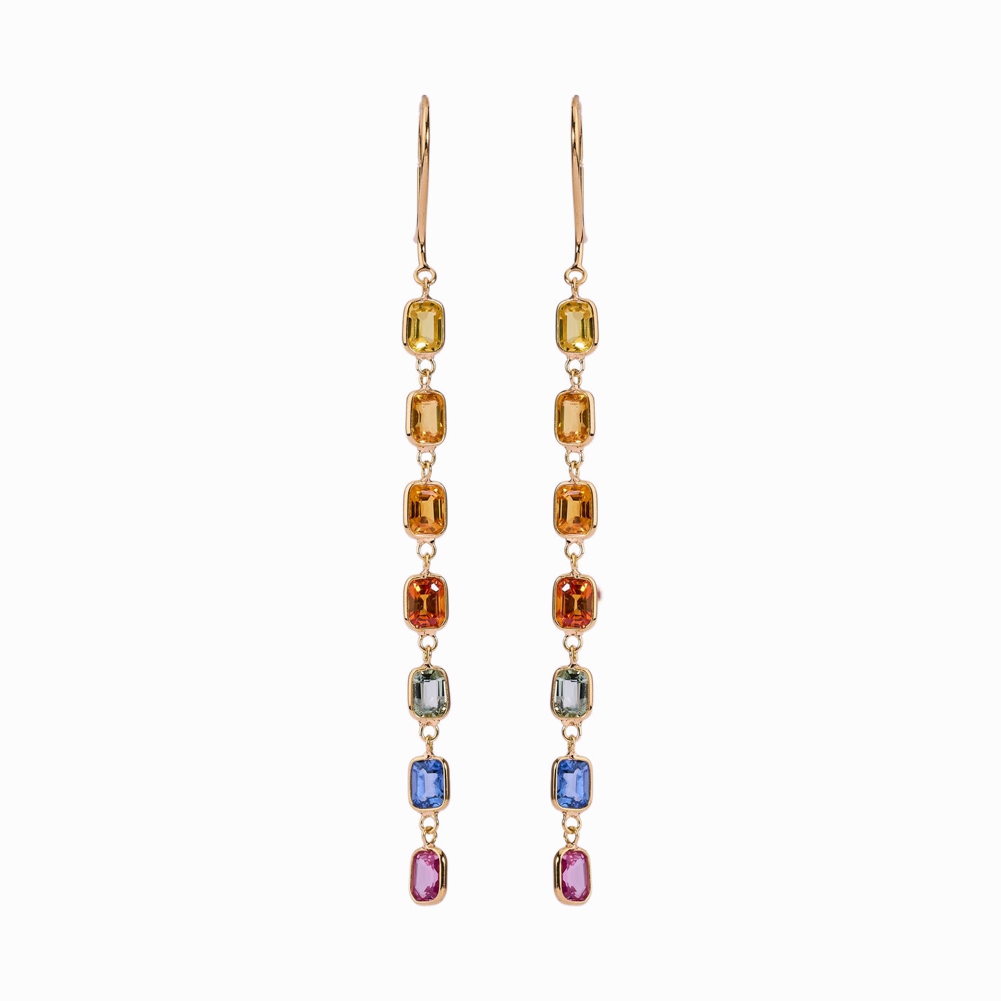 Multi Gemstone Drop Earrings
