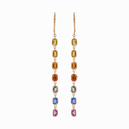 Multi Gemstone Drop Earrings