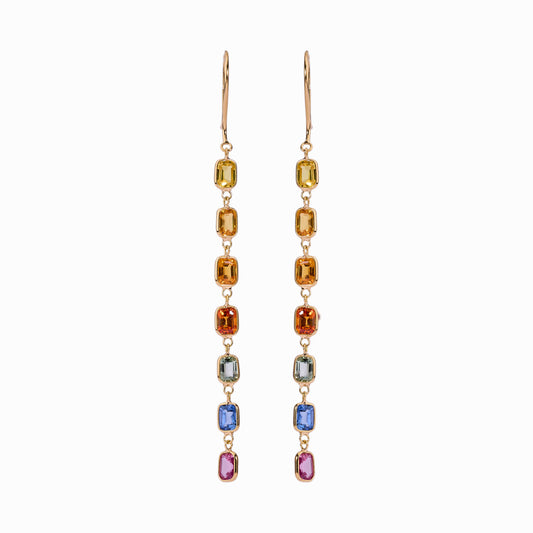 Multi Gemstone Drop Earrings