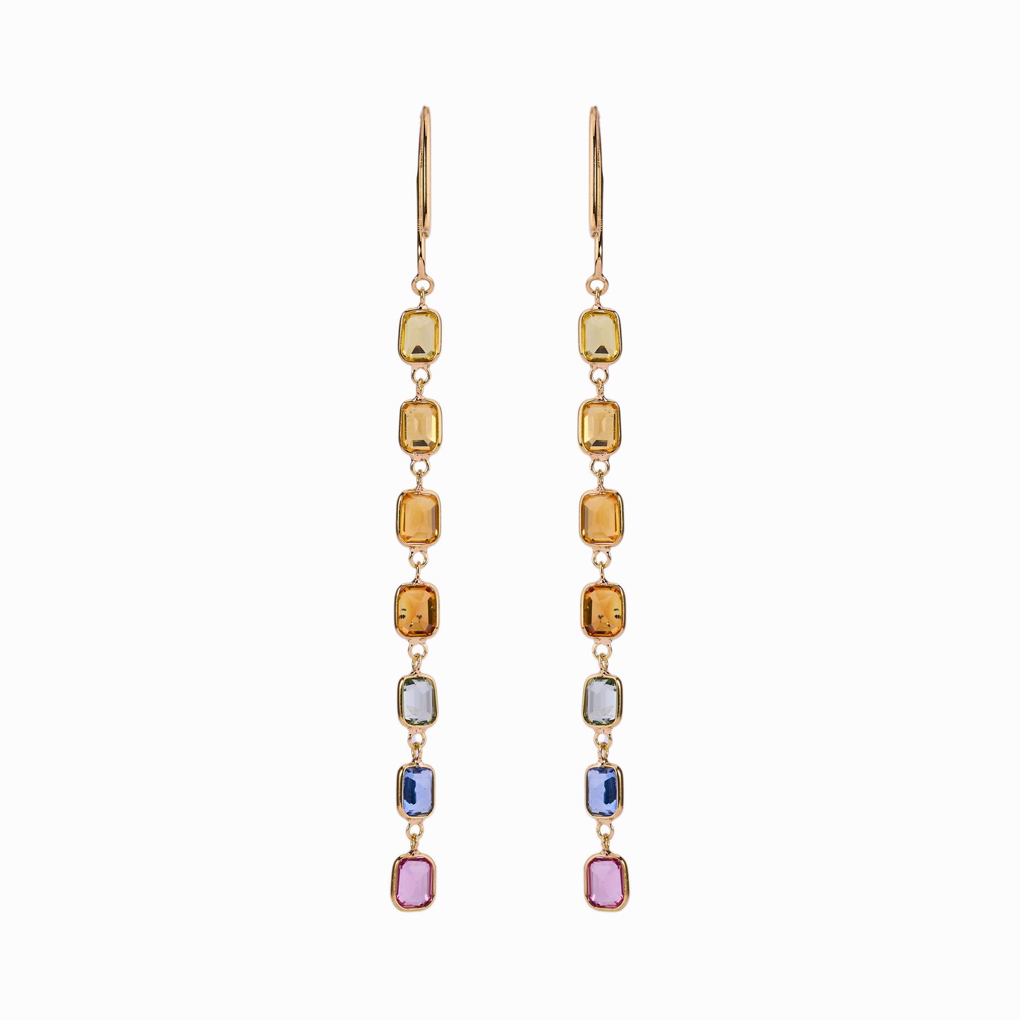 Multi Gemstone Drop Earrings