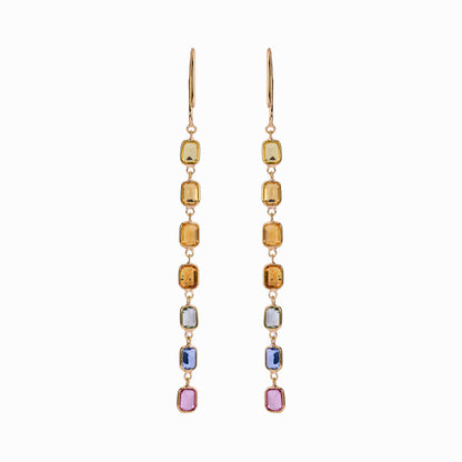 Multi Gemstone Drop Earrings
