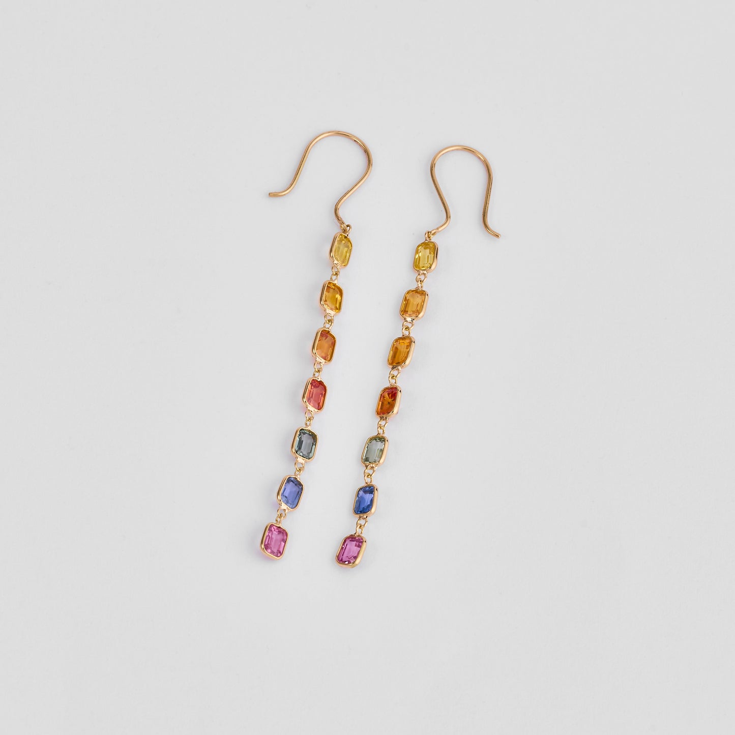 Multi Gemstone Drop Earrings