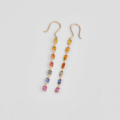 Multi Gemstone Drop Earrings