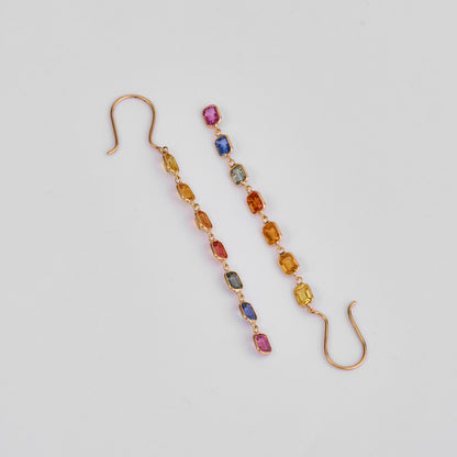 Multi Gemstone Drop Earrings