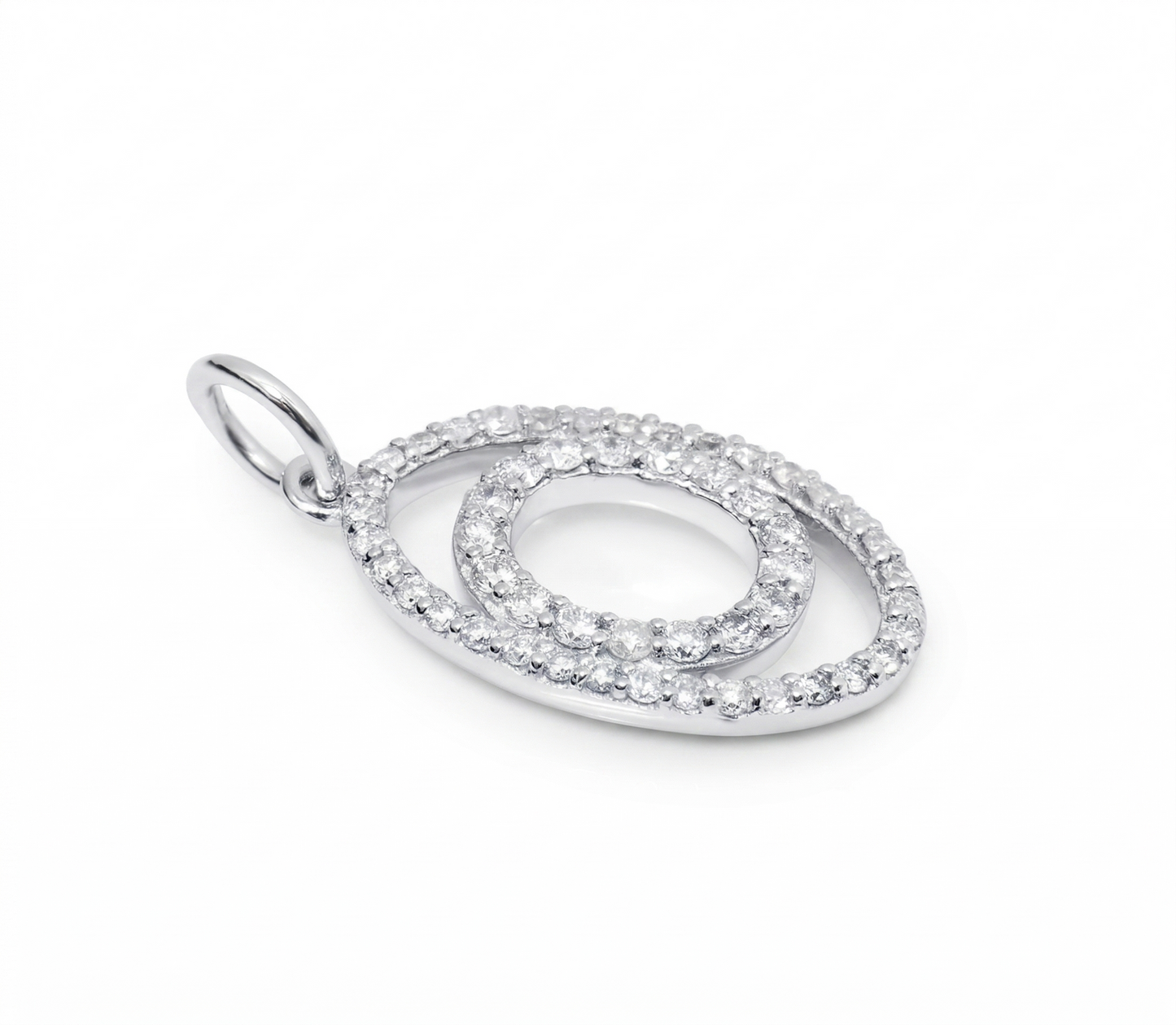 Oval Loop Natural Diamond Pendant
