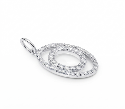 Oval Loop Natural Diamond Pendant