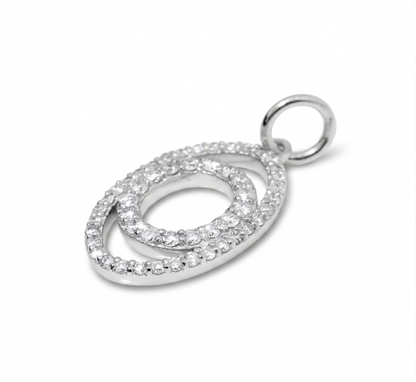 Oval Loop Natural Diamond Pendant