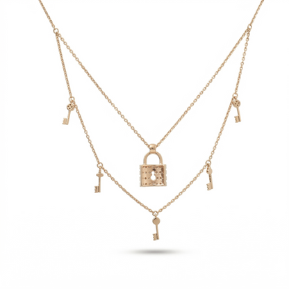 Lock & Key Diamond Necklace