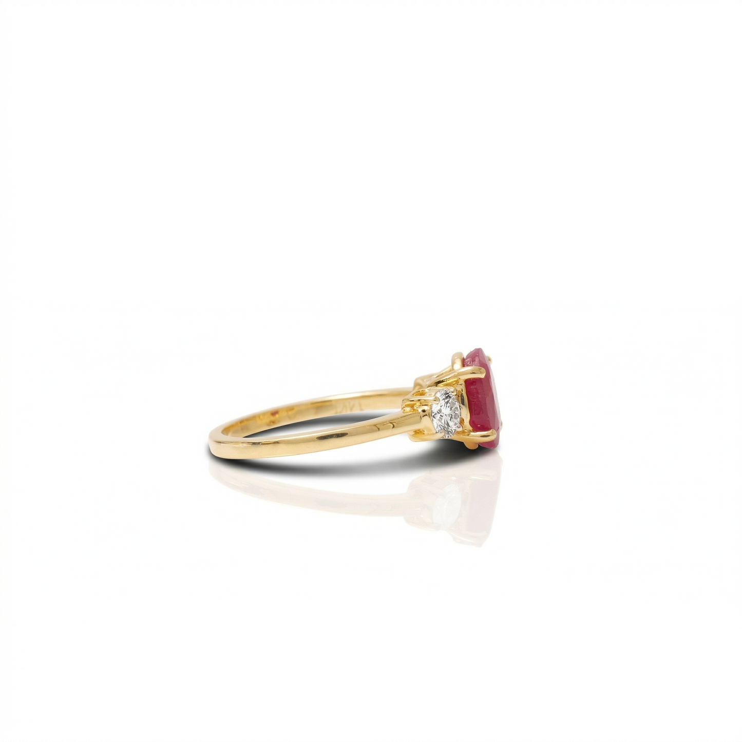 Oval Ruby Natural Diamond Ring