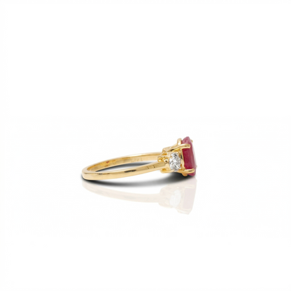 Oval Ruby Natural Diamond Ring