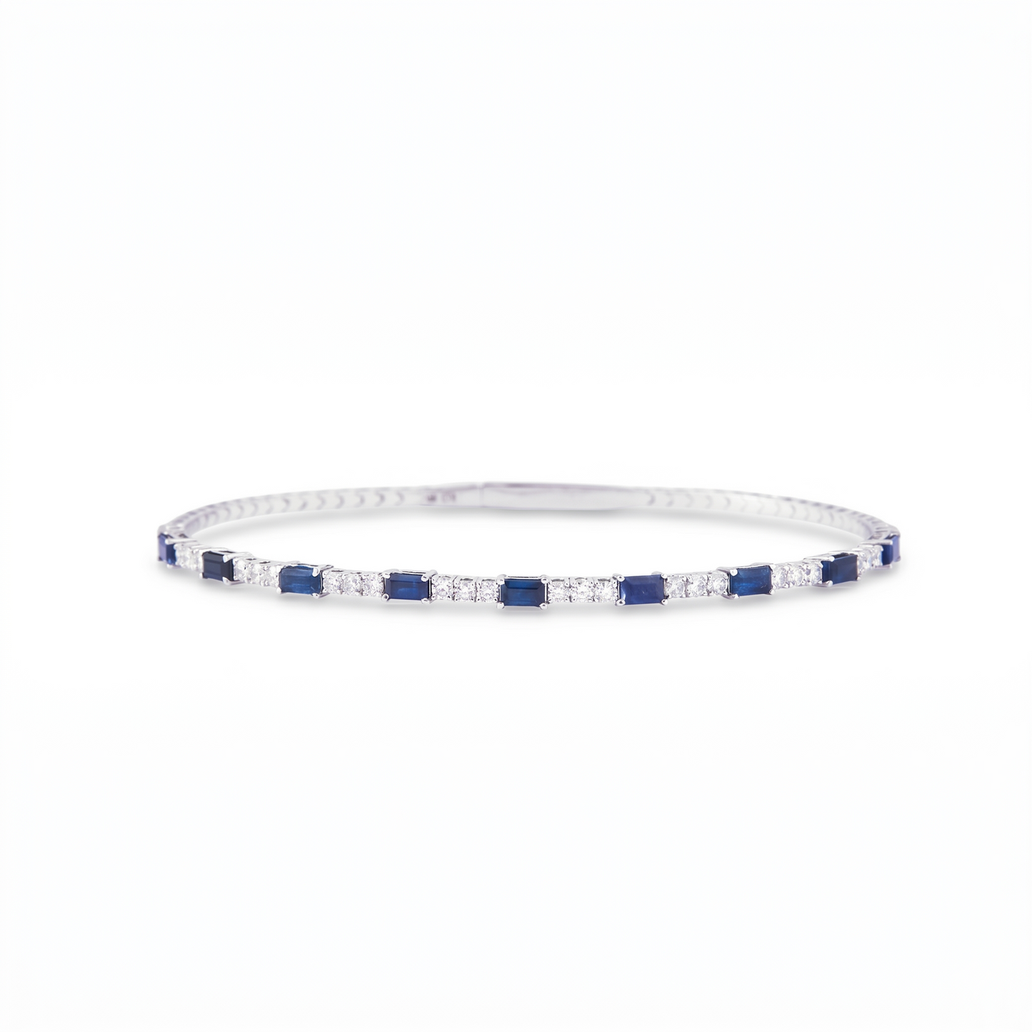 Blue Sapphire Diamond Cuff Bracelet
