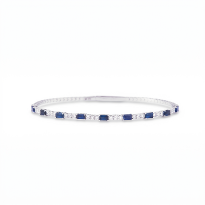 Blue Sapphire Diamond Cuff Bracelet