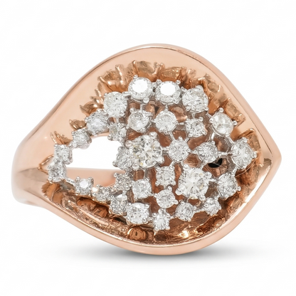 Leaf Cluster Natural Diamond Ring