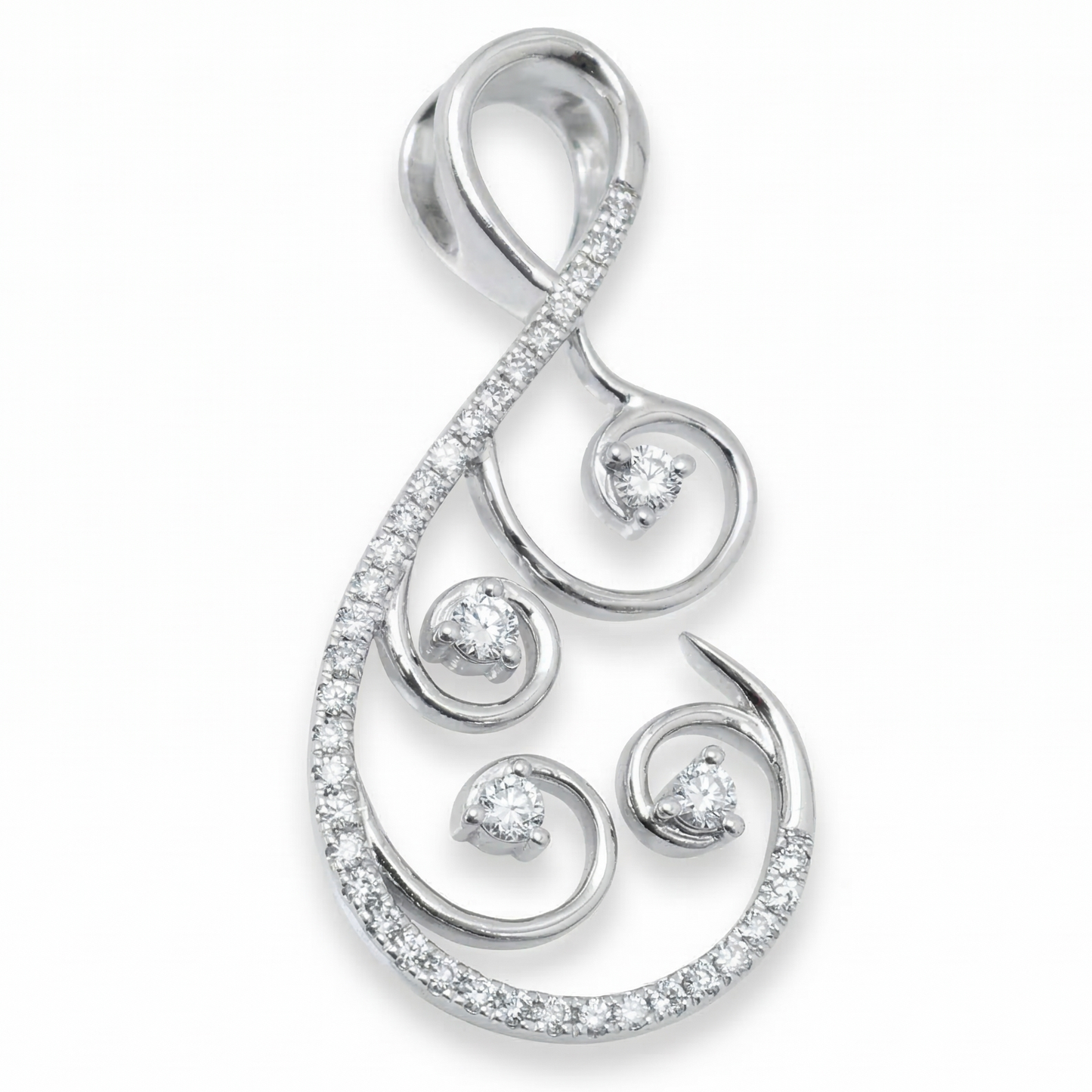 Floral Vine Natural Diamond Pendant