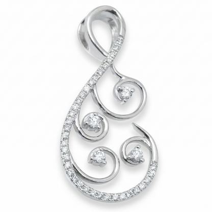 Floral Vine Natural Diamond Pendant