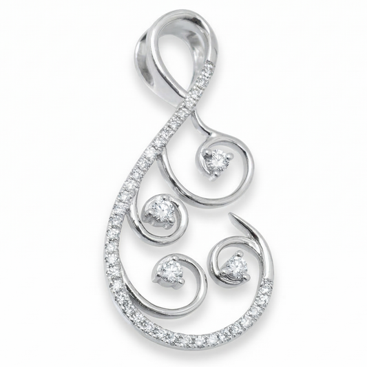Floral Vine Natural Diamond Pendant