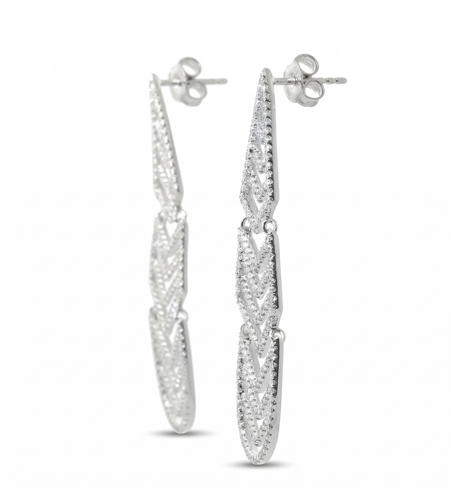 Geometric Chandelier Natural Diamond Earrings