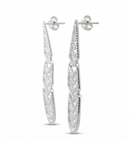 Geometric Chandelier Natural Diamond Earrings