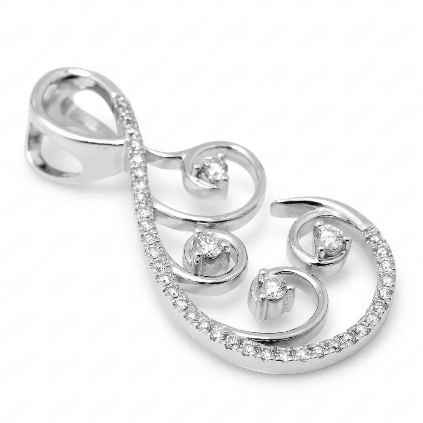 Floral Vine Natural Diamond Pendant