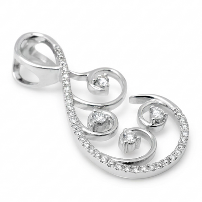 Floral Vine Natural Diamond Pendant