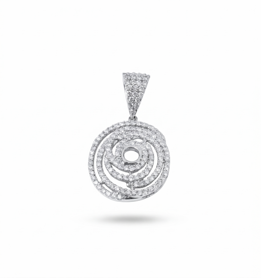 Spiral Pave Pendant Necklace