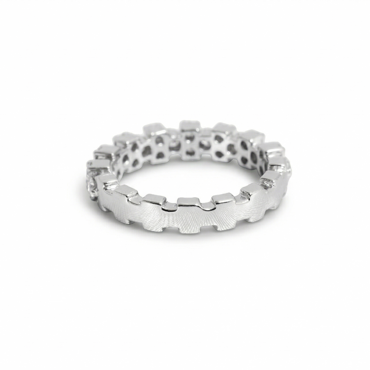 Cluster Natural Diamond Eternity Stackable Band Ring