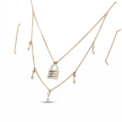 Lock & Key Diamond Necklace