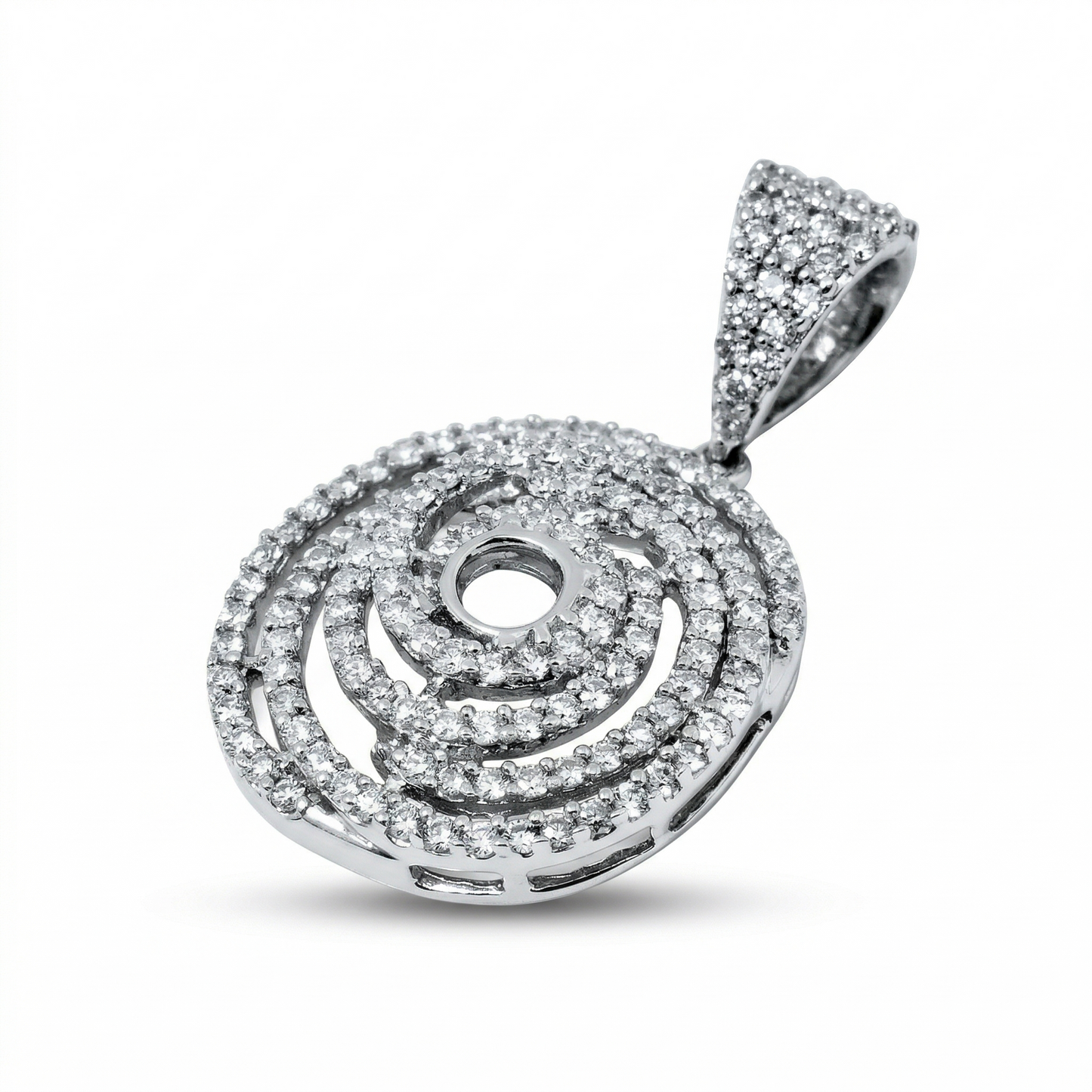 Spiral Pave Pendant Necklace