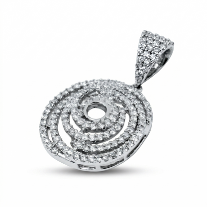 Spiral Pave Pendant Necklace