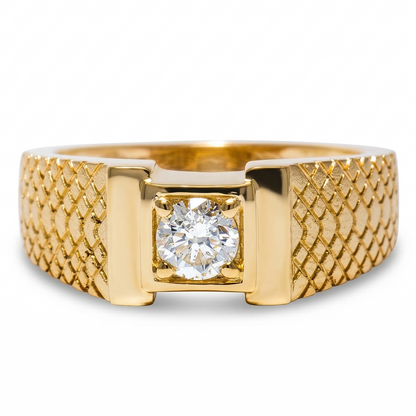 Men's Round Solitaire Natural Diamond Ring