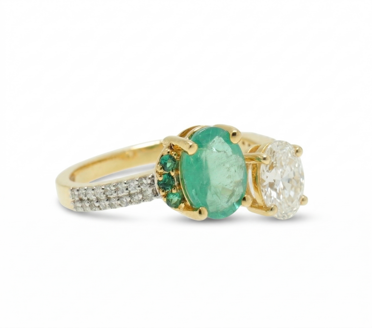 Oval Emerald Diamond Ring